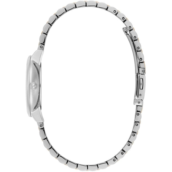 Olivia Burton Ladies Ultra Slim Honeycomb Dove Grey Dial Two Tone Watch