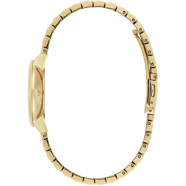 Olivia Burton Ladies Ultra Slim Honeycomb Forest Green Dial Gold Plated Watch