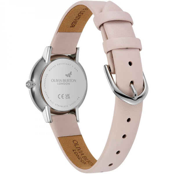 Olivia Burton Ladies Ultra Slim Honeycomb Primrose Dial Leather Strap Watch