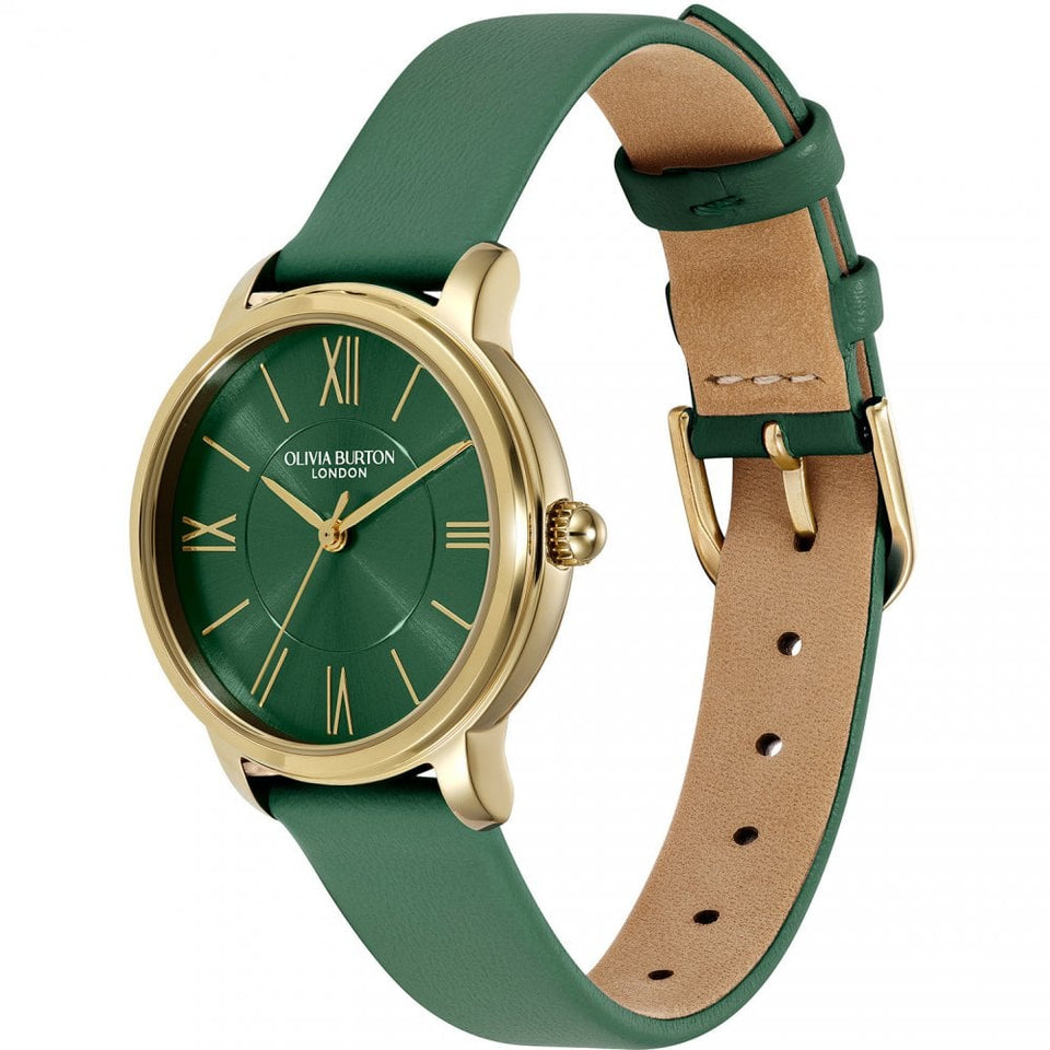 Olivia Burton Ladies Westbourne Green Dial Leather Strap Watch