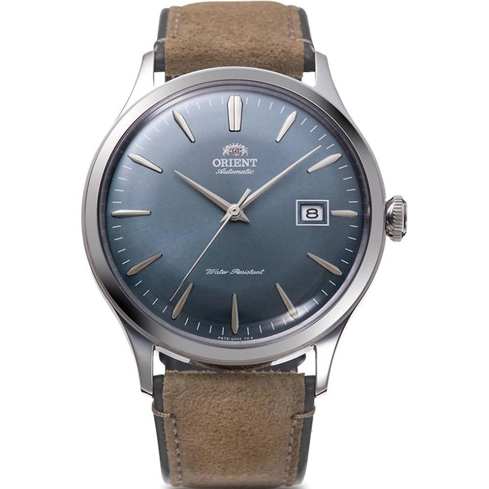 Orient Bambino Blue Dial Automatic Brown Strap Watch