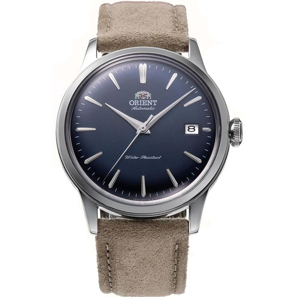 Orient Bambino Blue Dial Brown Leather Strap Watch