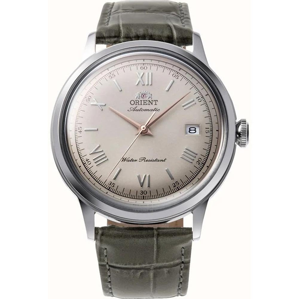 Orient Bambino Grey Dial Automatic Leather Strap Watch