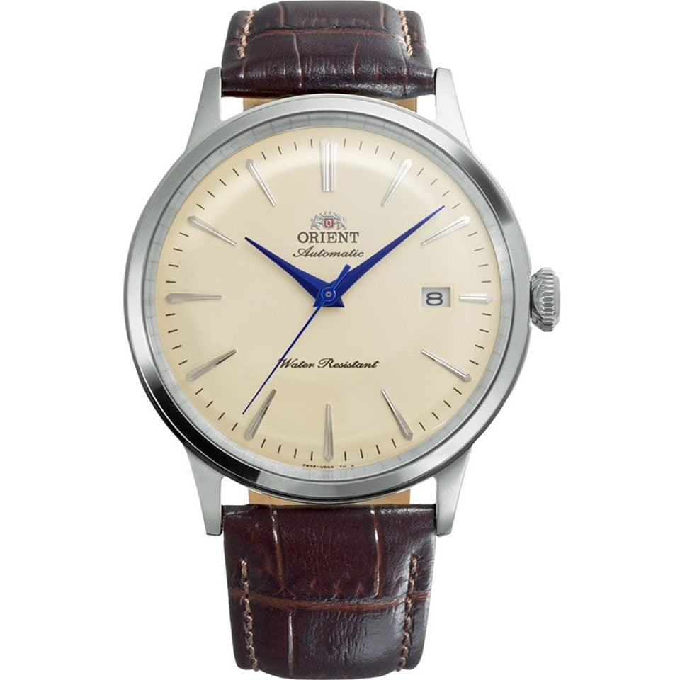 Orient Bambino Ivory Dial 40.5mm Brown Leather Strap Watch