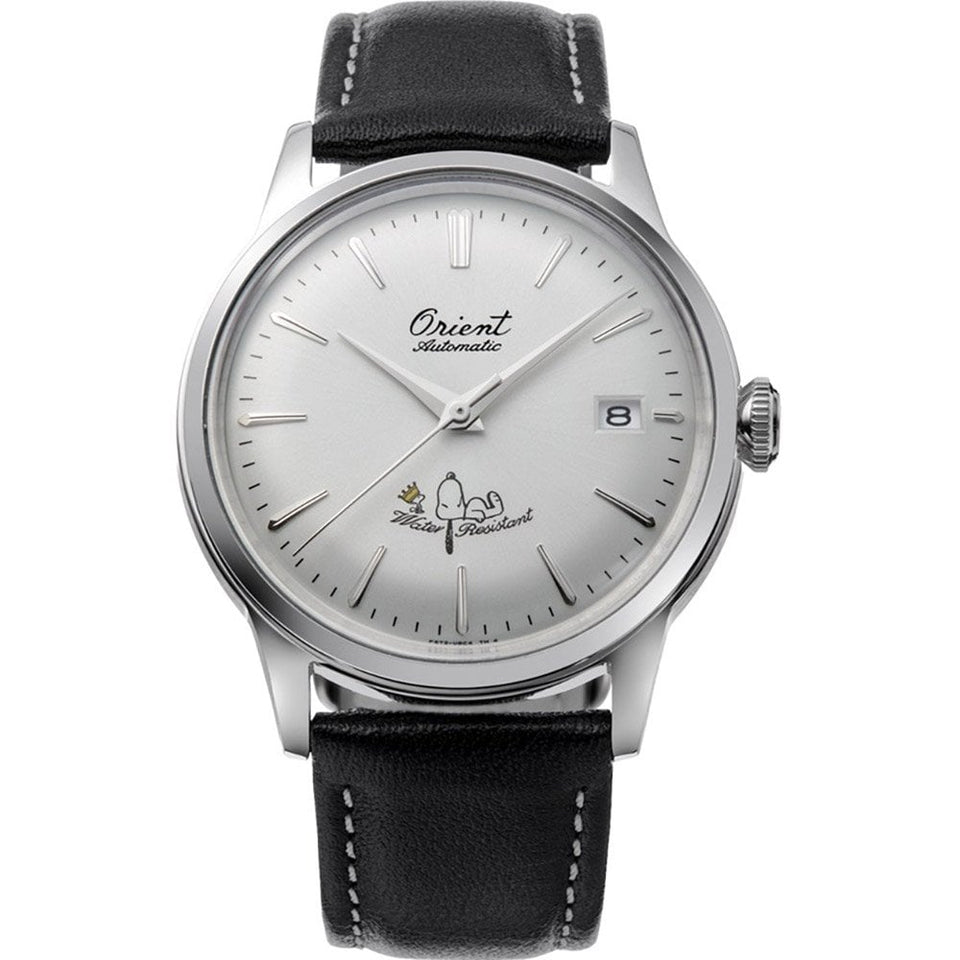 Orient Bambino Peanuts Edition 38mm Black Leather Strap Watch