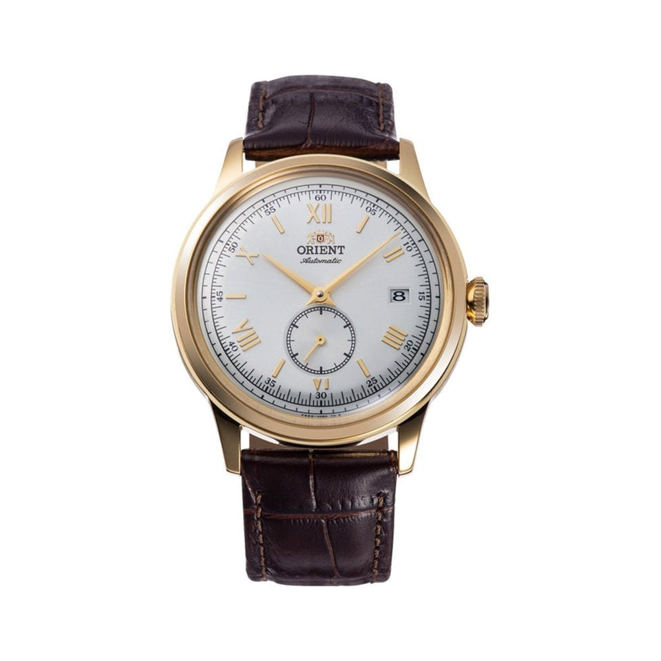 Orient Bambino Silver Dial 38.4mm Brown Leather Strap Watch