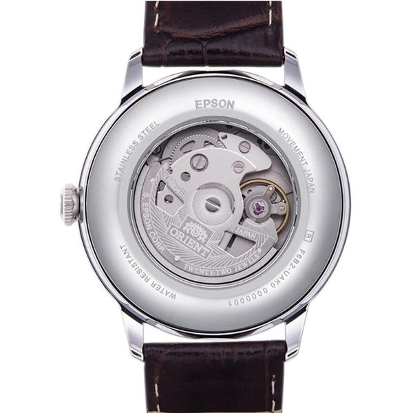 Orient Bambino Sun & Moon Brown Leather Strap Watch