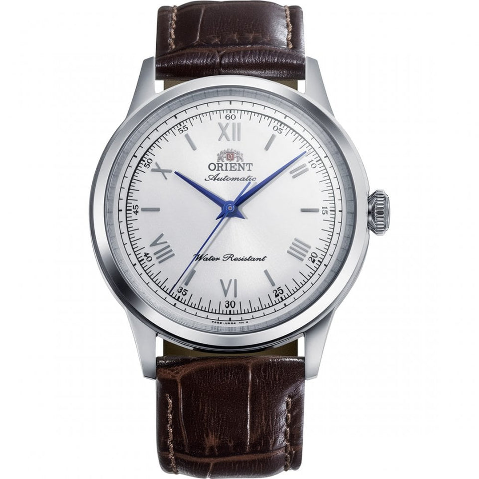 Orient Bambino White Dial 38mm Brown Leather Strap Watch