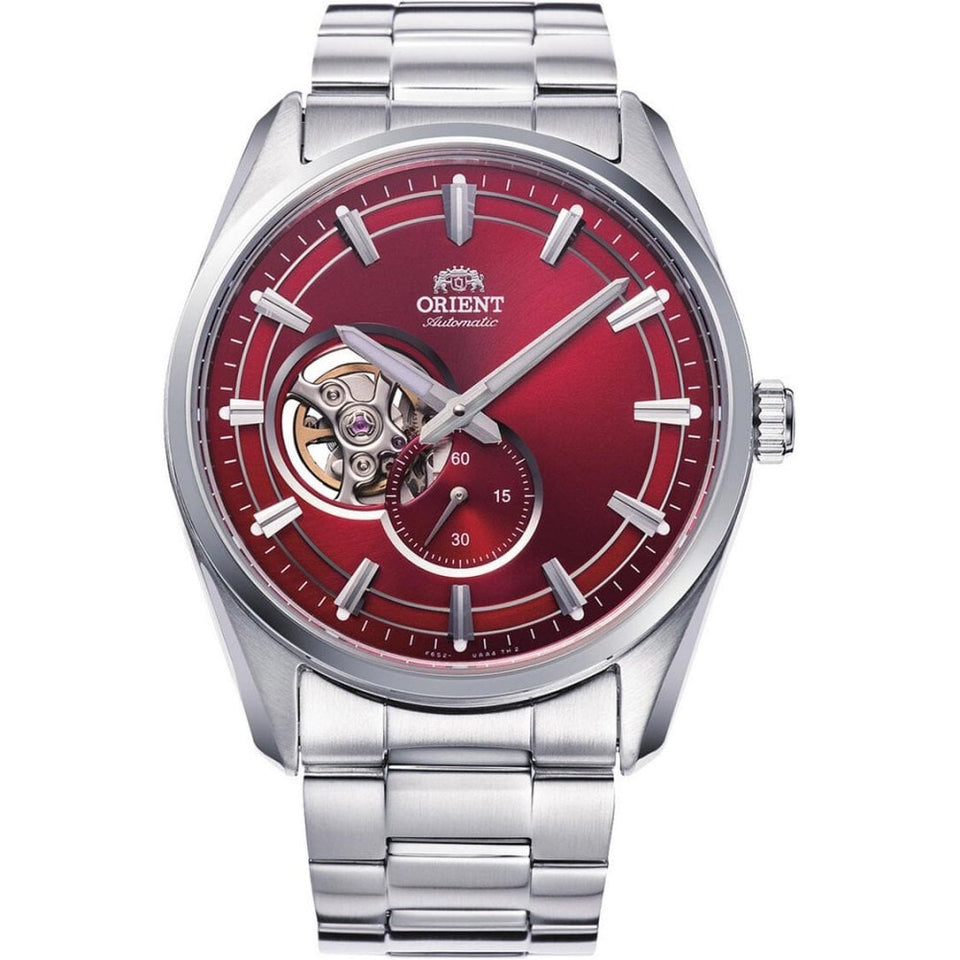 Orient Contemporary Semi-Skeleton Red Dial Automatic Watch