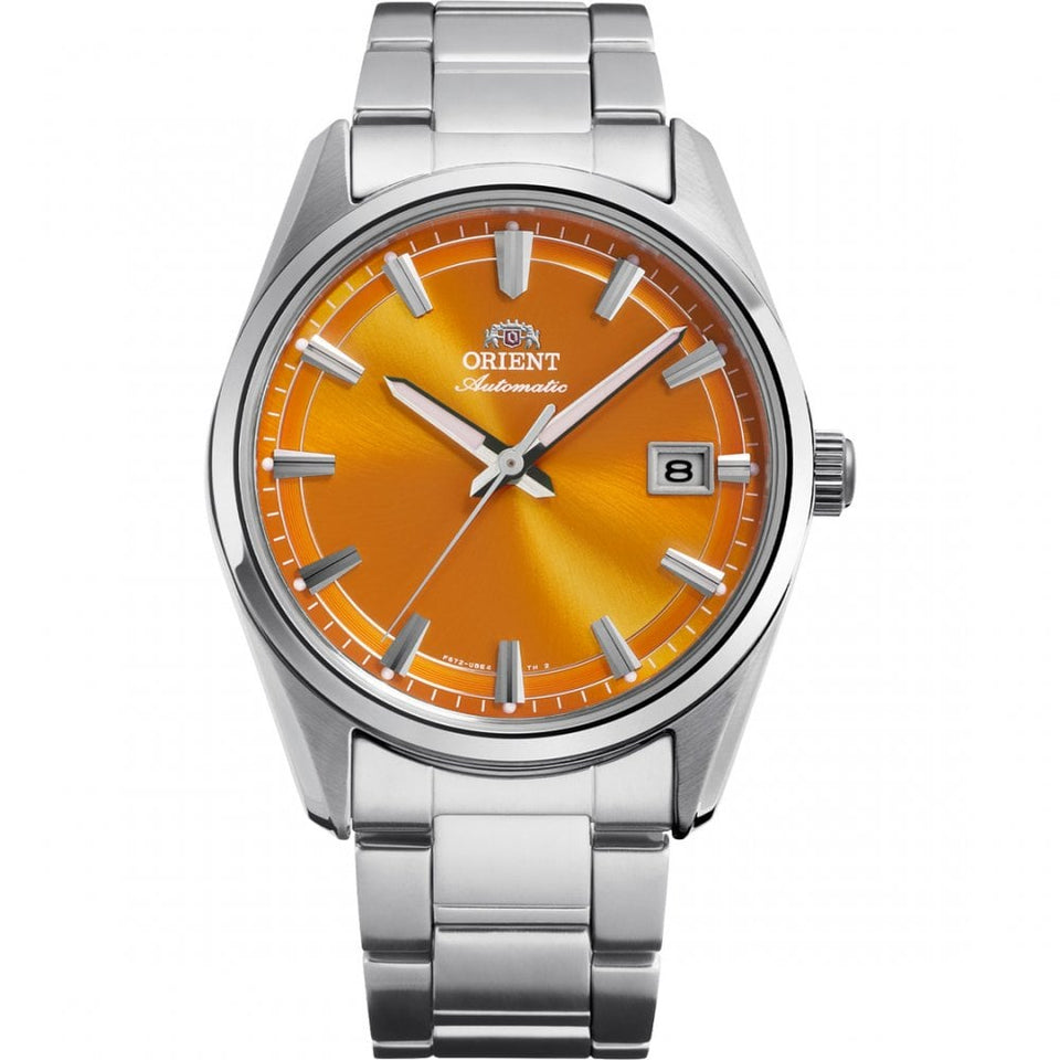 Orient Limited Stretto Date Orange Dial 38.5mm Bracelet Watch