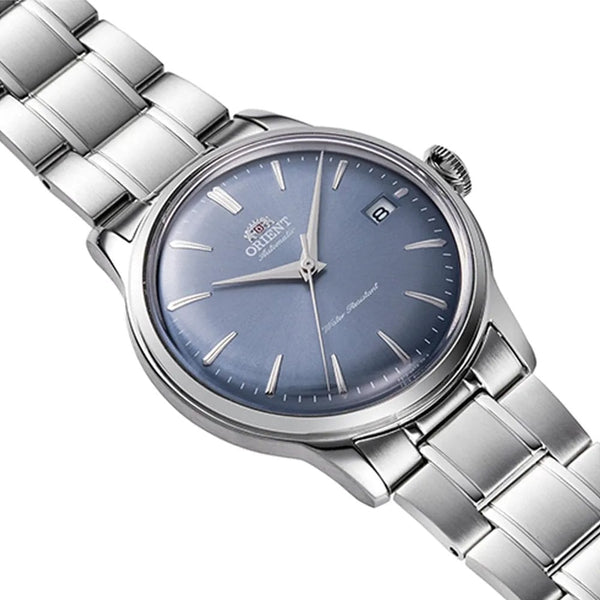 Orient Men’s Bambino 38mm Blue Dial Steel Bracelet Watch
