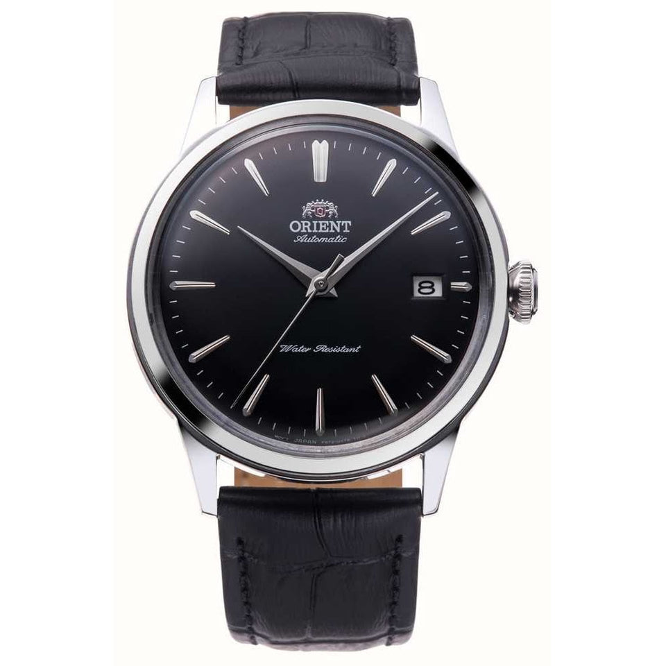 Orient Men's Bambino Mechanical 38mm Black Dial Black Leather