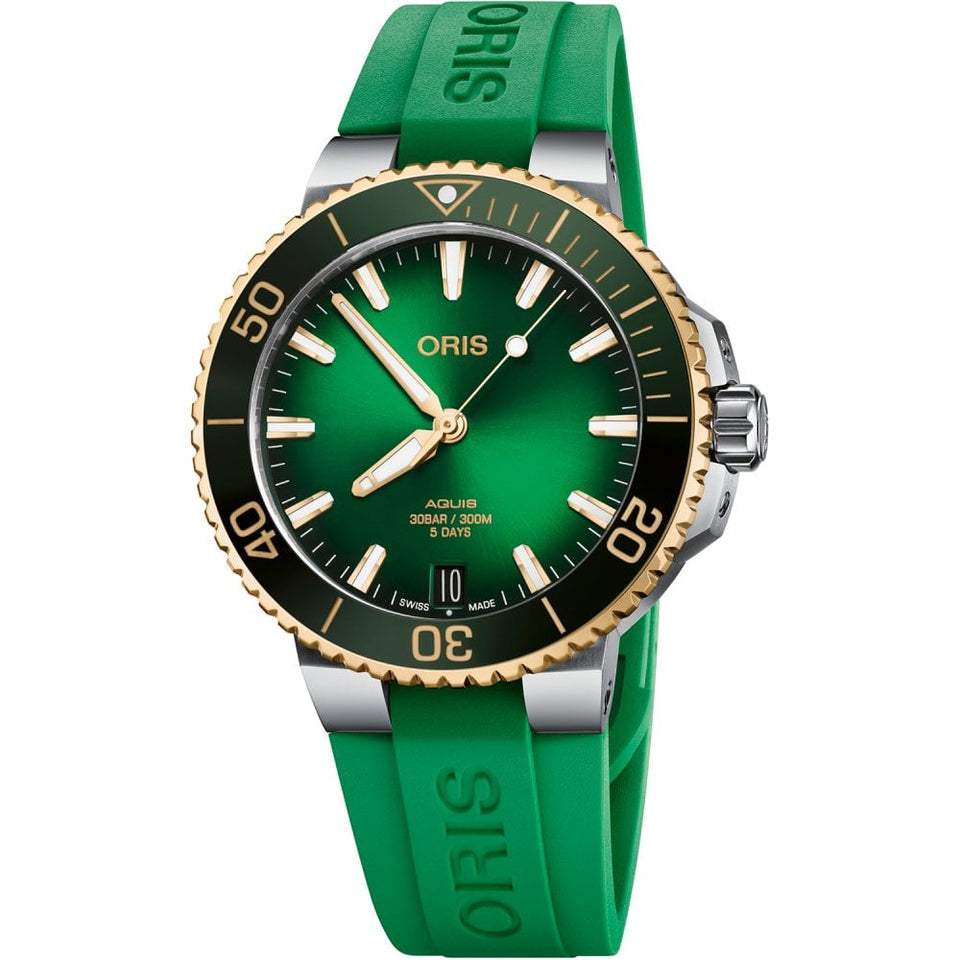 ORIS Aquis Date Calibre 400 Men's 41.5mm Watch | Green Dial