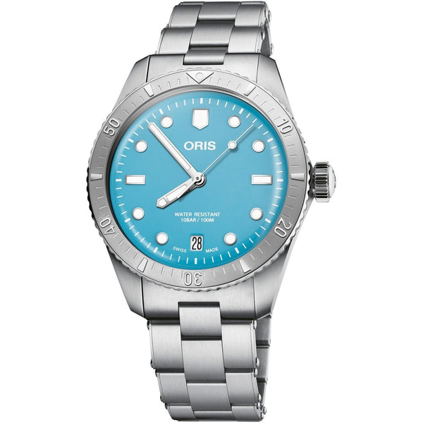ORIS Cotton Candy' Diver's Sixty-Five Stainless Steel Watch, Blue