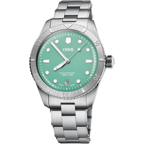 ORIS Cotton Candy' Diver's Sixty-Five Stainless Steel Watch, Green