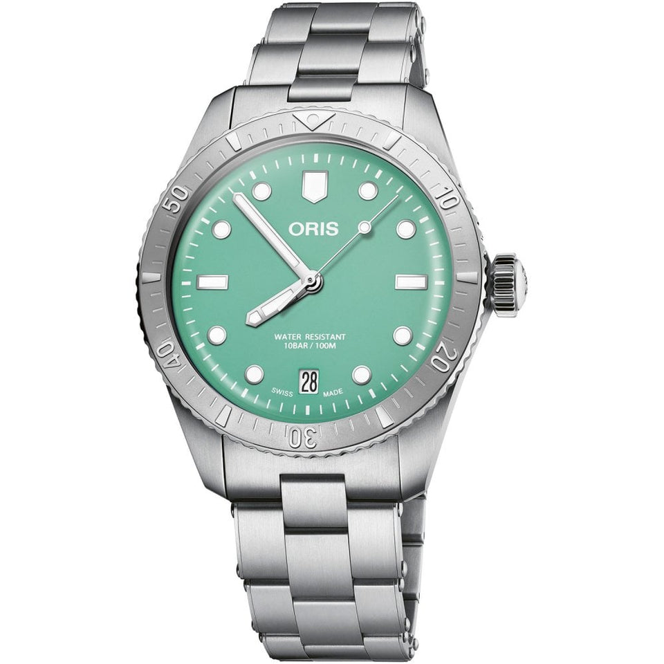 ORIS Cotton Candy' Diver's Sixty-Five Stainless Steel Watch, Green