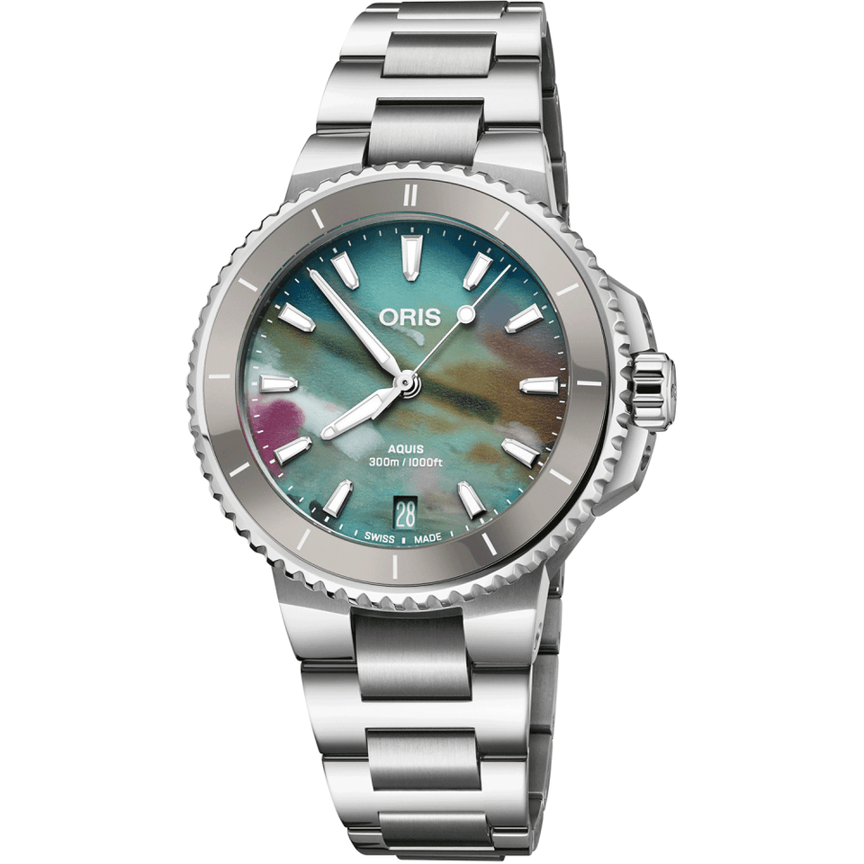ORIS Ladies Aquis Date Upcycle 36.5mm Automatic Watch