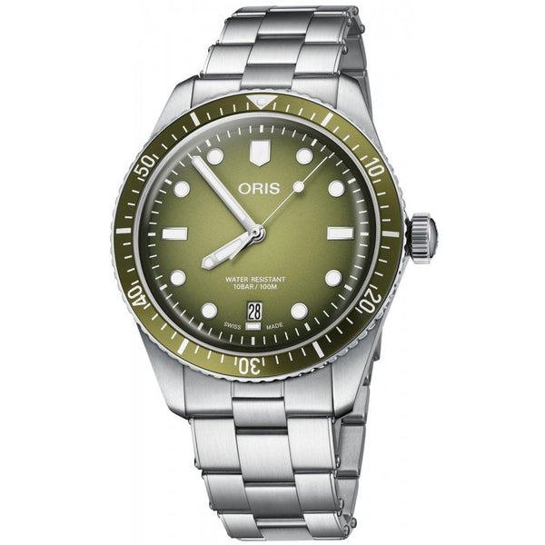 ORIS Men's 40mm Green Dial Divers Sixty-Five Watch