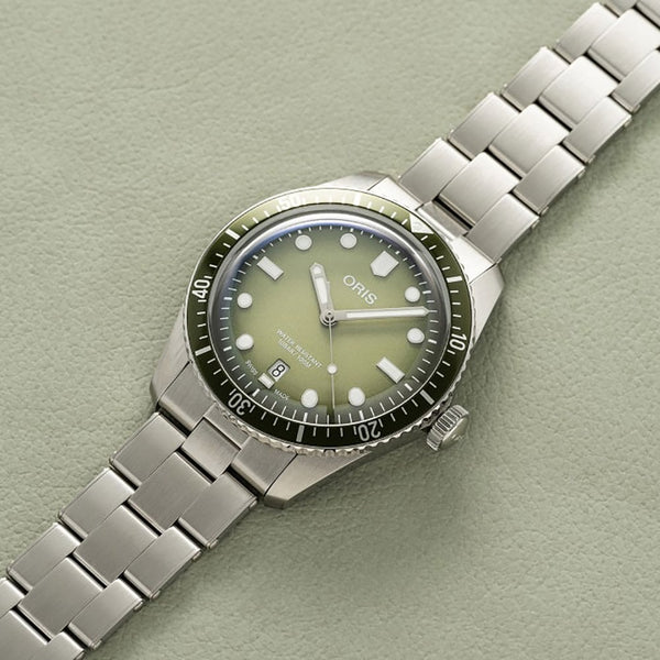 ORIS Men's 40mm Green Dial Divers Sixty-Five Watch