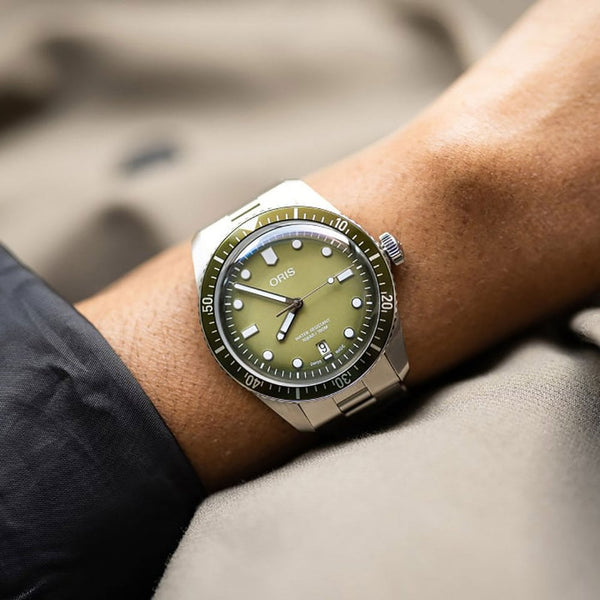 ORIS Men's 40mm Green Dial Divers Sixty-Five Watch