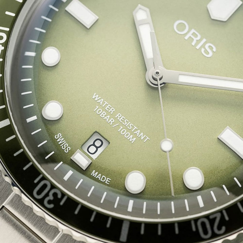 ORIS Men's 40mm Green Dial Divers Sixty-Five Watch