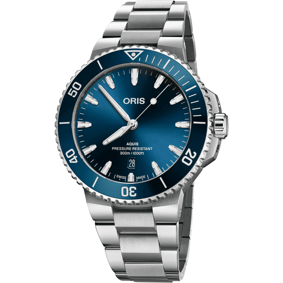 ORIS Men's Aquis Date Blue Dial 43.5mm Automatic Watch