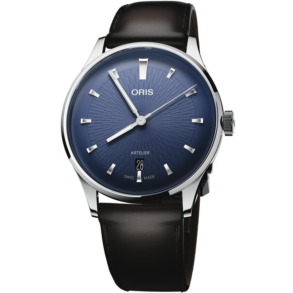 ORIS Men's ARTELIER 38mm Urban Dress Blue Dial Strap Watch