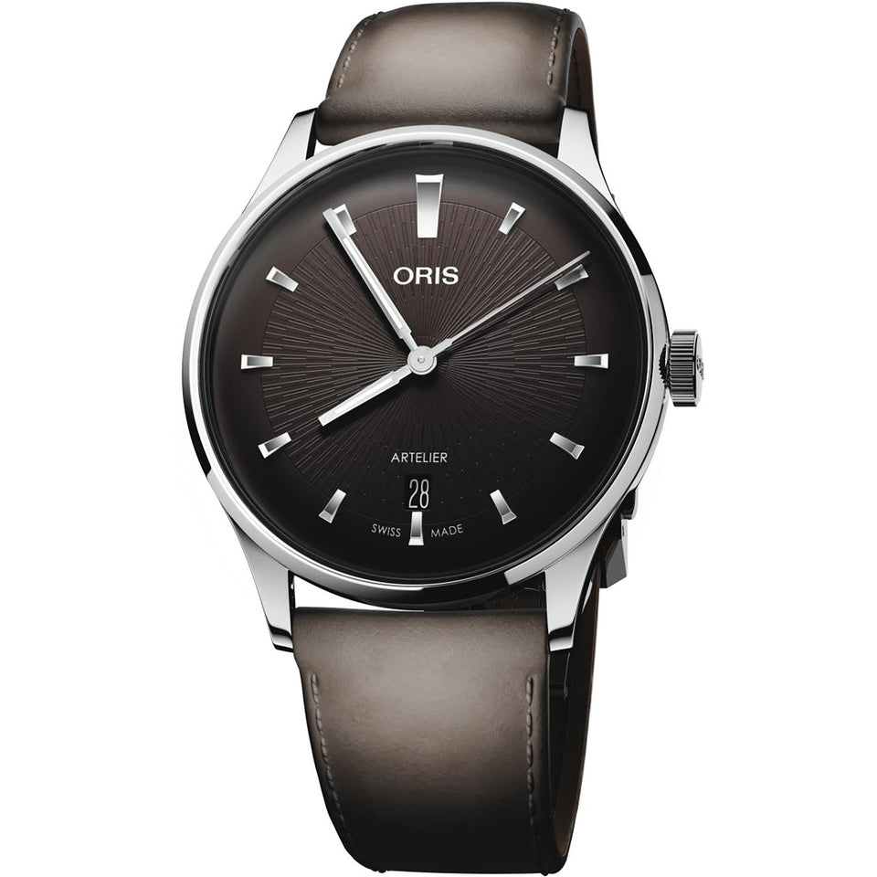ORIS Men's ARTELIER 38mm Urban Dress Chocolate Black Dial Strap Watch