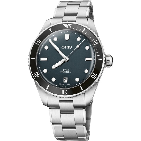 ORIS Men's Divers Date Dark Blue 39mm Automatic Watch + Strap Set