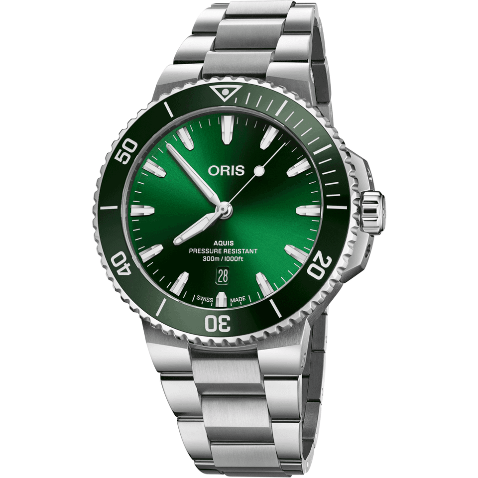 ORIS Men's Green Aquis Date 41.5mm Automatic Bracelet Watch
