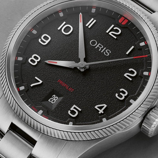 ORIS Men's ProPilot Date Automatic Black Dial Bracelet Watch