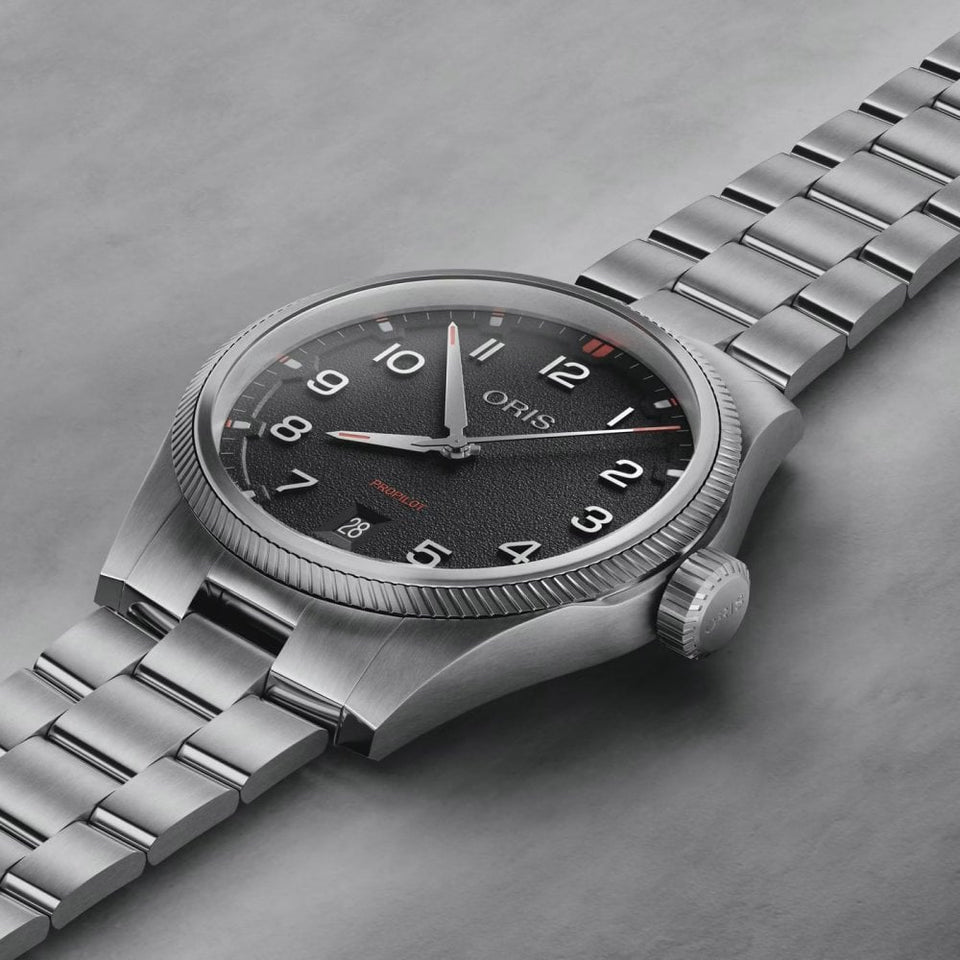 ORIS Men's ProPilot Date Automatic Black Dial Bracelet Watch