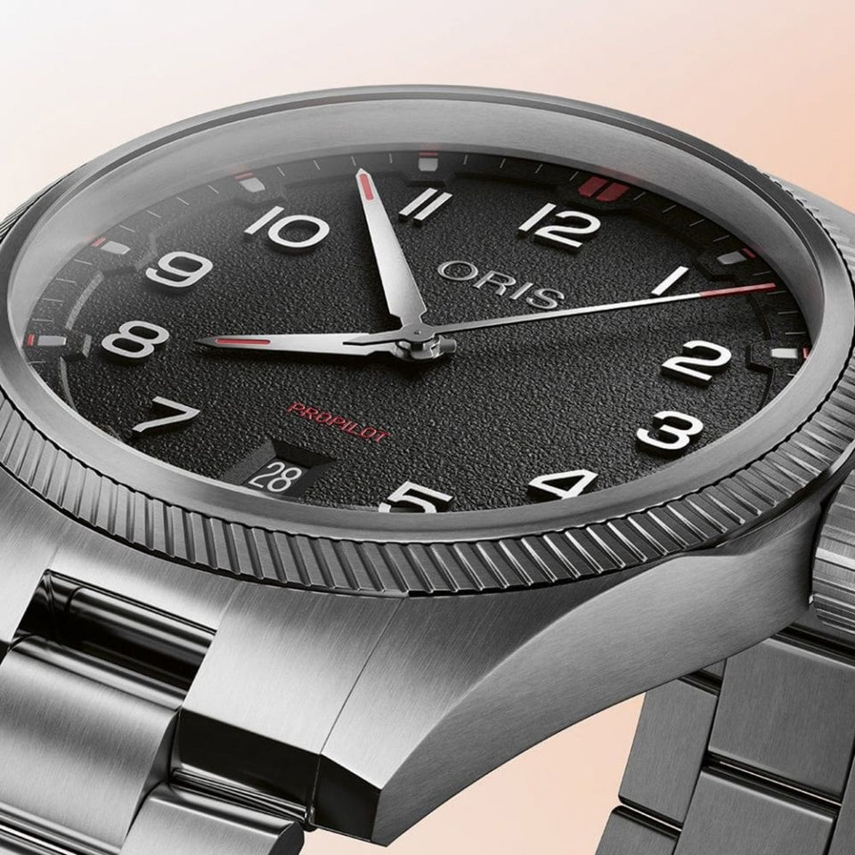 ORIS Men's ProPilot Date Automatic Black Dial Bracelet Watch