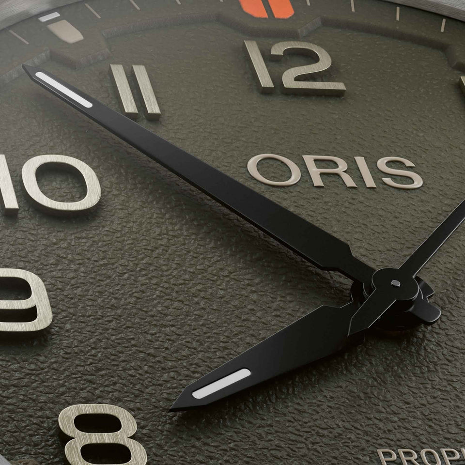 ORIS Men's ProPilot Date Automatic Green Dial Leather Strap Watch