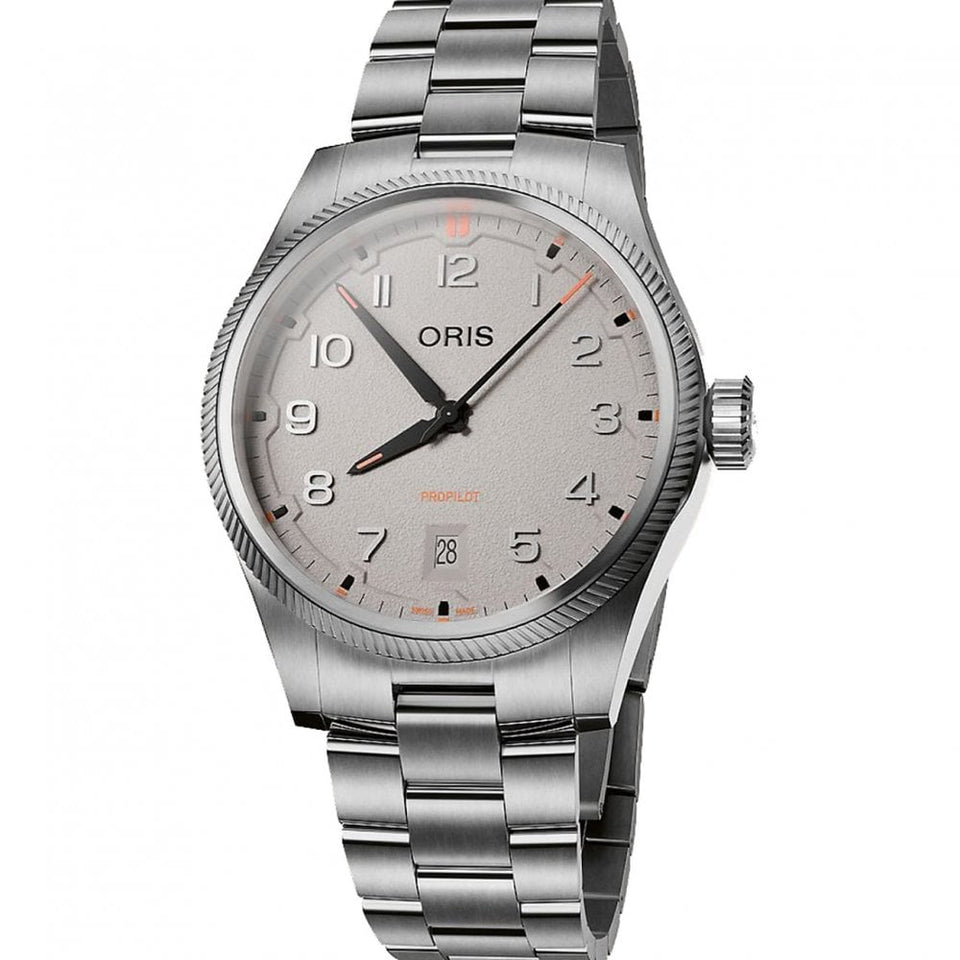 ORIS Men's ProPilot Date Automatic Grey Dial Bracelet Watch