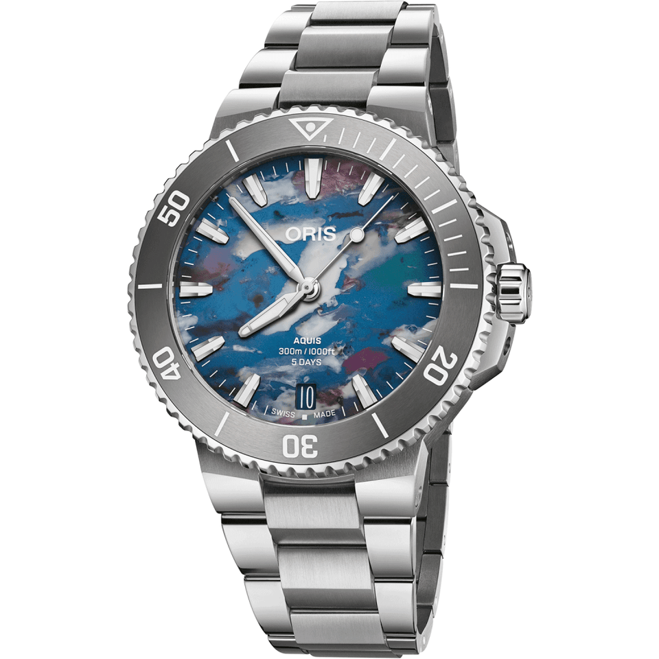 ORIS Men's Upcycle Dial Aquis Date Calibre 400 43.5mm Bracelet Watch