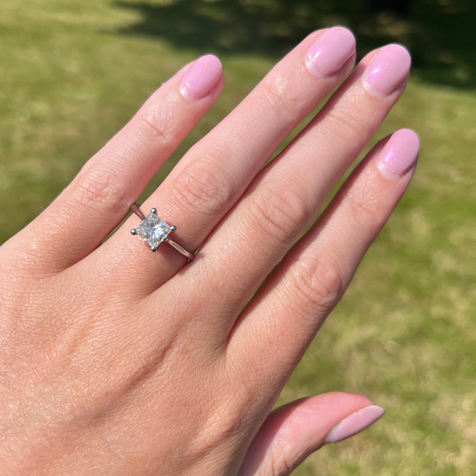 Francis & Gaye Platinum 1.04ct Princess Cut Diamond Solitaire