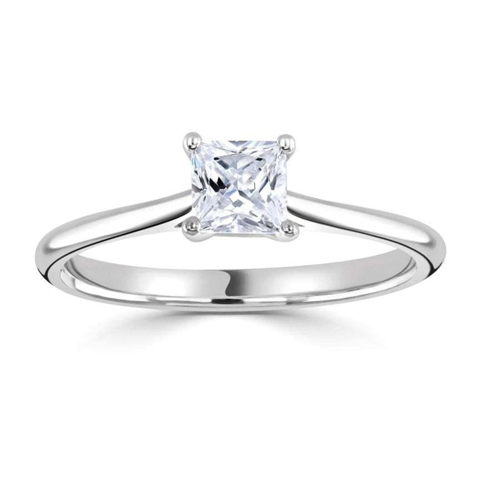 Francis & Gaye Platinum .25ct Princess Cut Diamond Ring, GIA Certified