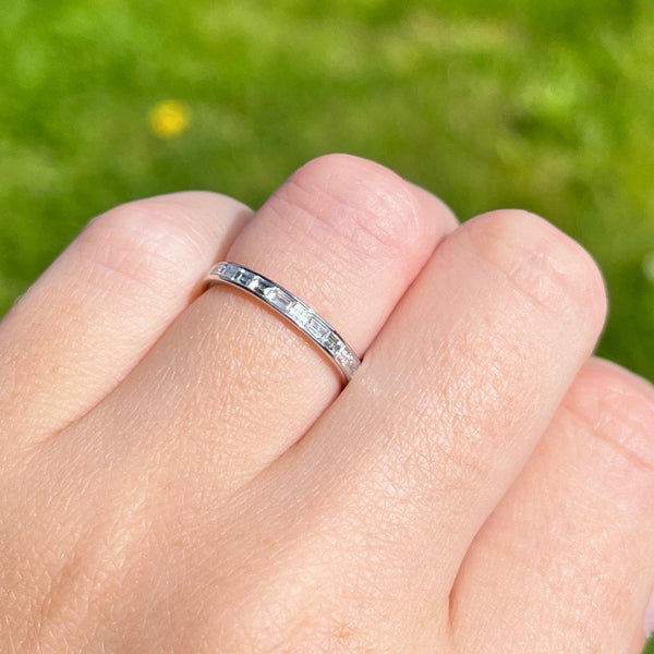 Francis & Gaye Platinum Baguette Cut 0.30ct Diamond Half Eternity Ring