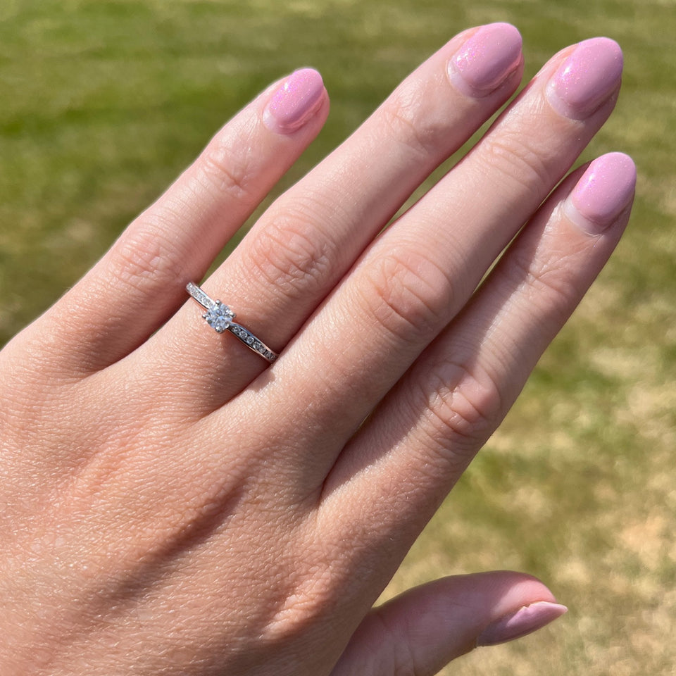 Francis & Gaye Platinum Certified Diamond Shoulders Solitaire Ring