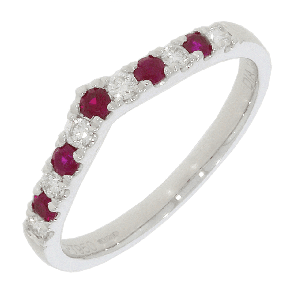 Francis & Gaye Platinum Ruby & Diamond Wishbone Ring