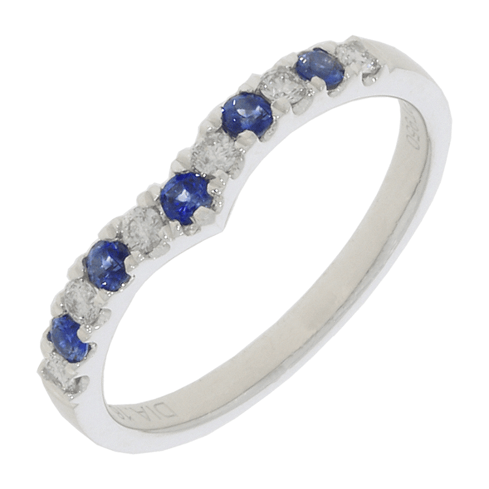 Francis & Gaye Platinum Sapphire & Diamond Wishbone Ring