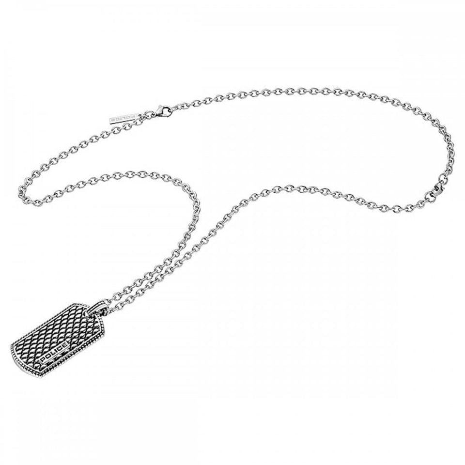 Police Gents Lizard Patterned Stainless Steel Necklace