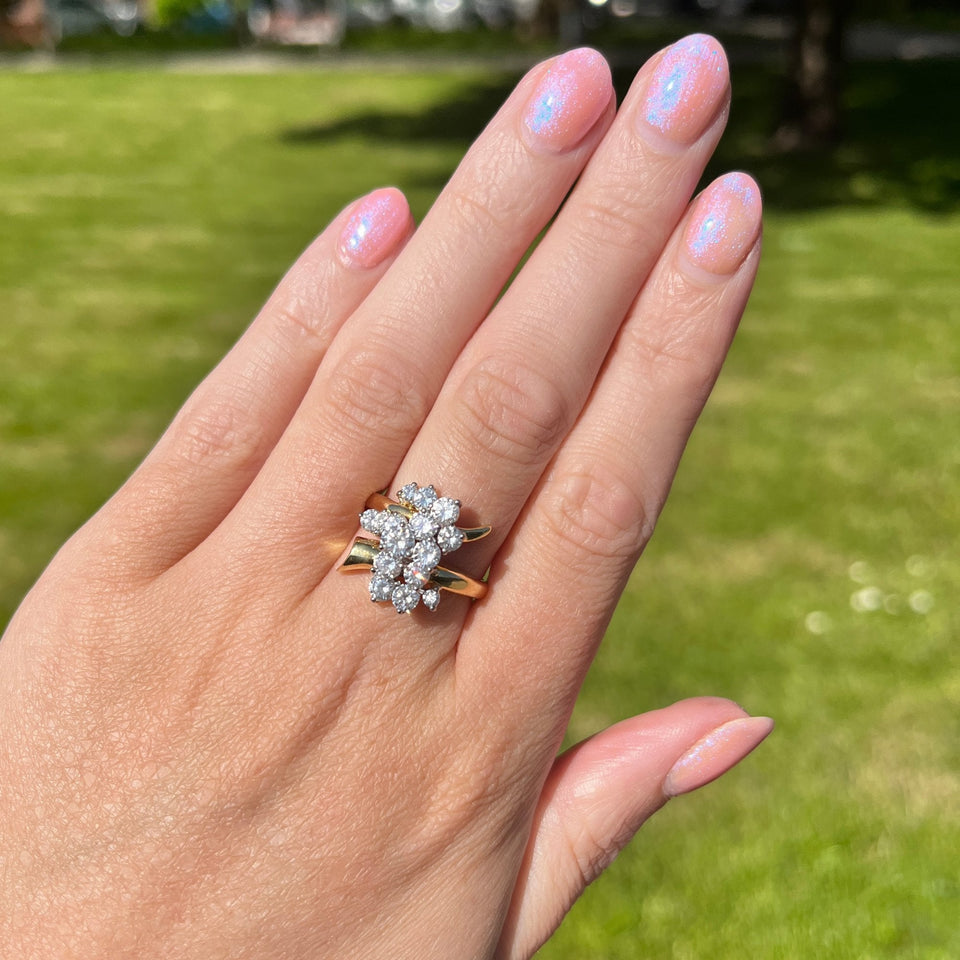 Francis & Gaye PRE-LOVED 18ct Gold 1.90ct Diamond 'Trumpet' Ring