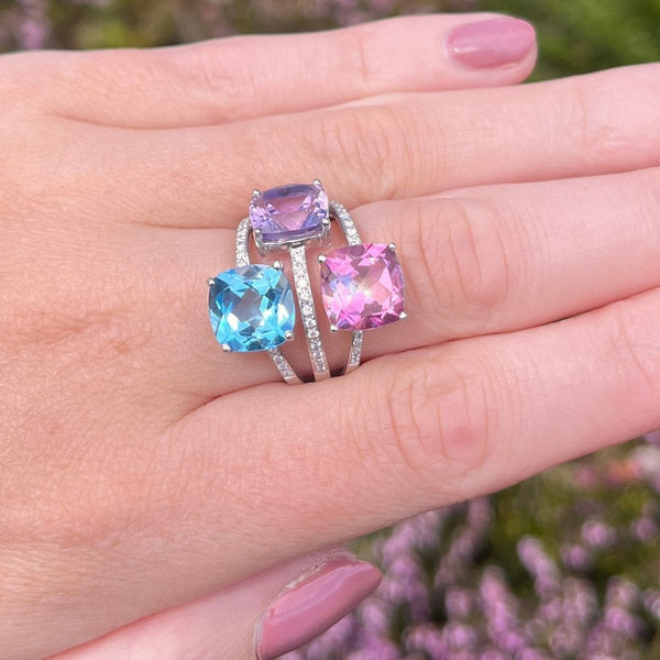 Francis & Gaye PRE-LOVED 18ct Gold Diamond and Coloured Stone Ring