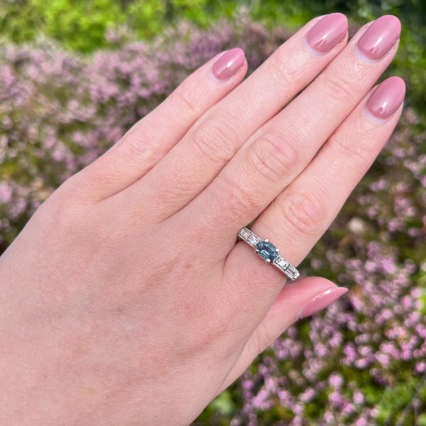 Francis & Gaye PRE-LOVED 18ct Gold Diamond and Green Stone Ring
