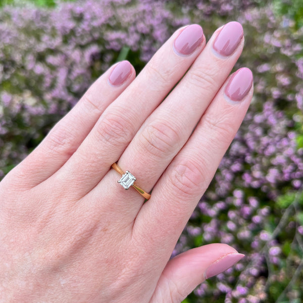 Francis & Gaye PRE-LOVED 18ct Gold Emerald Cut Diamond Solitaire Ring