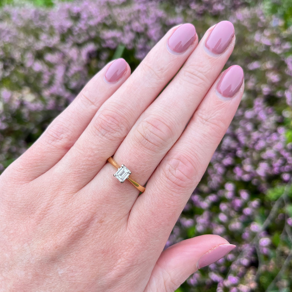Francis & Gaye PRE-LOVED 18ct Gold Emerald Cut Diamond Solitaire Ring