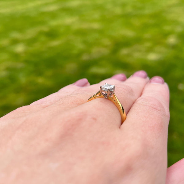 Francis & Gaye PRE-LOVED 18ct Gold Emerald Cut Diamond Solitaire Ring