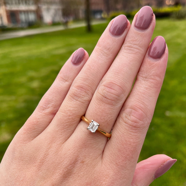 Francis & Gaye PRE-LOVED 18ct Gold Emerald Cut Diamond Solitaire Ring